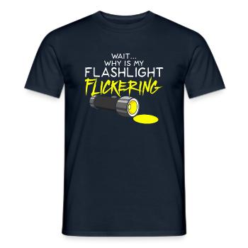 GHOST HUNTING: Flashlight Flickering - Men's T-Shirt - navy - Front - AI Model Male 178 light (178cm)