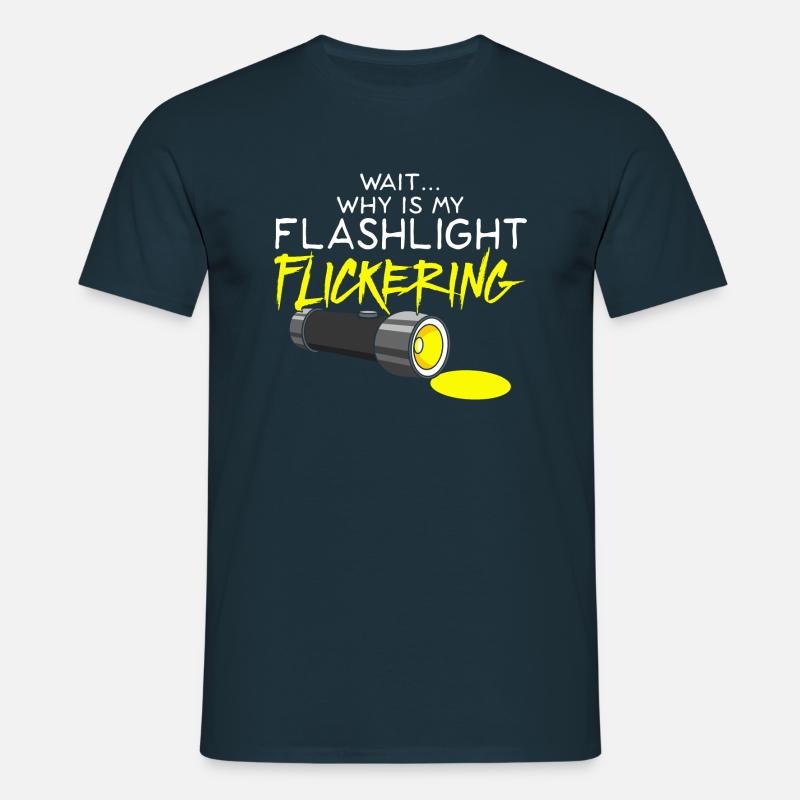 GHOST HUNTING: Flashlight Flickering - Männer T-Shirt - Navy