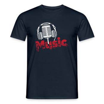 Music - Men's T-Shirt - navy - Front - AI Model Male 178 light (178cm)