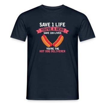 Hot Dog Maker Grill BBQ Hot Dog Grill Master - T-shirt homme - marine - Devant - AI Model Male 178 light (178cm)