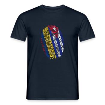 Colombian Cuban DNA Cuba Colombia Fingerprint - Men's T-Shirt - navy - Front - AI Model Male 178 light (178cm)