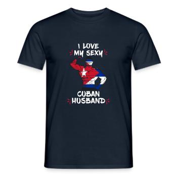 I Love My Cuban husband - Men's T-Shirt - navy - Front - AI Model Male 178 light (178cm)