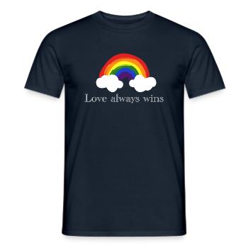 Love always wins - Rainbow Pride - Männer T-Shirt - Navy - Vorne - AI Model Male 178 light (178cm)