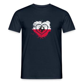 Pilka Nozna Poland Football Polska - Men's T-Shirt - navy - Front - AI Model Male 178 light (178cm)