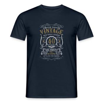 40 years old 40th birthday gift - Men's T-Shirt - navy - Front - AI Model Male 178 light (178cm)