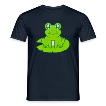 Grenouille assise nénuphar Seeblatt - T-shirt homme - marine - Devant - AI Model Male 178 light (178cm)