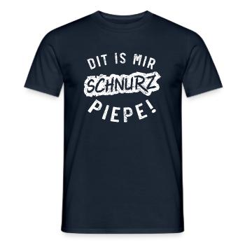 Dit is mir Schnurz Piepe Grunge white - Männer T-Shirt - Navy - Vorne - AI Model Male 178 light (178cm)