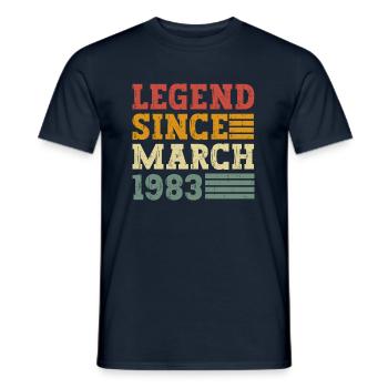 Légende depuis mars 1983 - T-shirt homme - marine - Devant - AI Model Male 178 light (178cm)