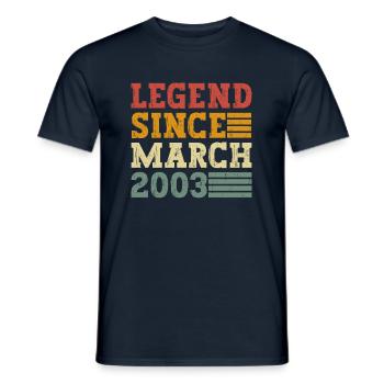 Légende depuis mars 2003 - T-shirt homme - marine - Devant - AI Model Male 178 light (178cm)