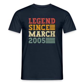 Legend since March 2005 - Men's T-Shirt - navy - Front - AI Model Male 178 light (178cm)