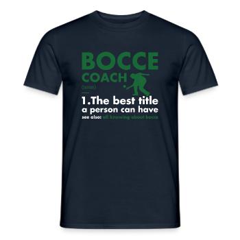Définition de l’entraîneur sportif Bocce - T-shirt homme - marine - Devant - AI Model Male 178 light (178cm)
