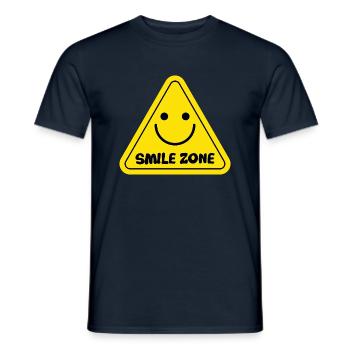 Smile Zone Happy Jaune Esthétique Soleil d’été - T-shirt homme - marine - Devant - AI Model Male 178 light (178cm)