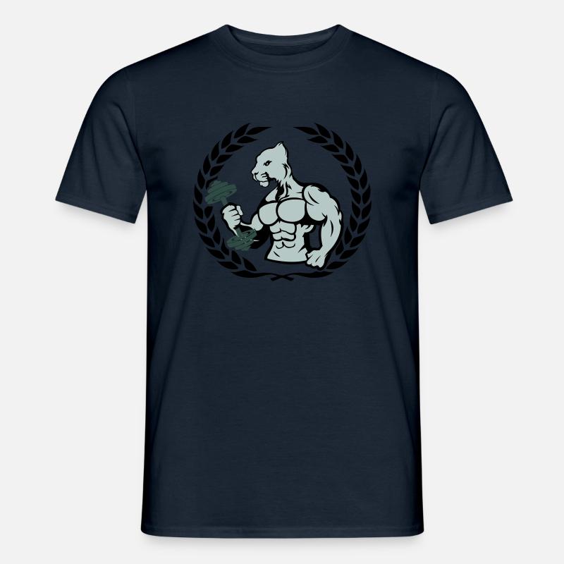 bodybuilder jaguar - Männer T-Shirt - Navy