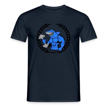 shark hai bodybuilding Hantel - Männer T-Shirt - Navy - Vorne - AI Model Male 178 light (178cm)