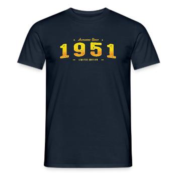 Le meilleur de 1951 - Cadeau en édition limitée pour le 74e anniversaire - T-shirt homme - marine - Devant - AI Model Male 178 light (178cm)