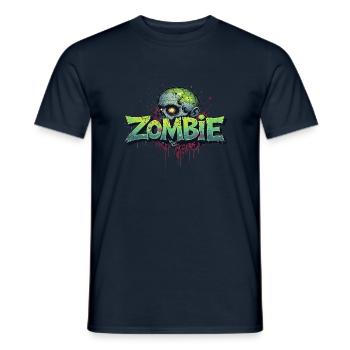Zombie head - Men's T-Shirt - navy - Front - AI Model Male 178 light (178cm)