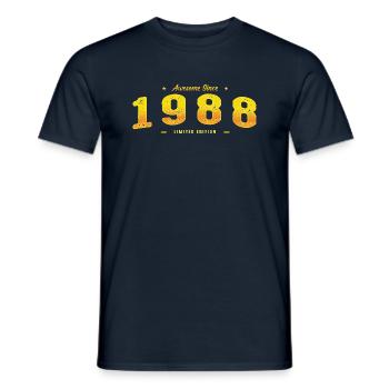 Génial depuis 1988 - Millésime 37e anniversaire Classique - T-shirt homme - marine - Devant - AI Model Male 178 light (178cm)
