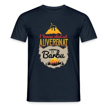 L'homme idéal est auvergnat barbu humour auvergne - T-shirt homme - marine - Devant - AI Model Male 178 light (178cm)
