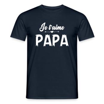 Cadeau je je t aime papa - T-shirt homme - marine - Devant - AI Model Male 178 light (178cm)