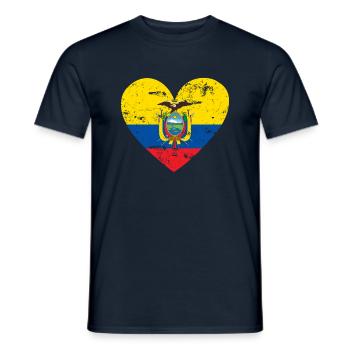 Drapeau Cœur Équateur Drapeau - T-shirt homme - marine - Devant - AI Model Male 178 light (178cm)