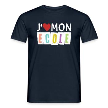 J aime mon école - T-shirt homme - marine - Devant - AI Model Male 178 light (178cm)
