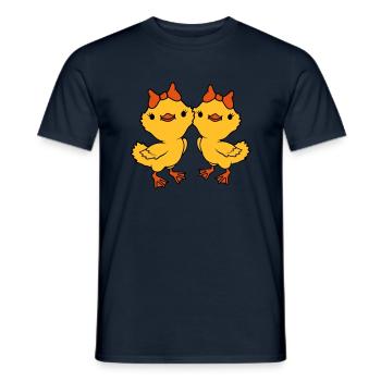 2 Chicks Team Friends - Men's T-Shirt - navy - Front - AI Model Male 178 light (178cm)