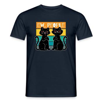 Ew People Lustiges Katzen Katzenliebhaber Geschenk - Männer T-Shirt - Navy - Vorne - AI Model Male 178 light (178cm)