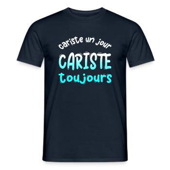 CARISTE CARISTES HUMOUR BLAGUE DRÖLE - T-shirt homme - marine - Devant - AI Model Male 178 light (178cm)