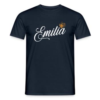 Emilia Nom personnalisé pour Femmes, Enfants, Bambins - - T-shirt homme - marine - Devant - AI Model Male 178 light (178cm)