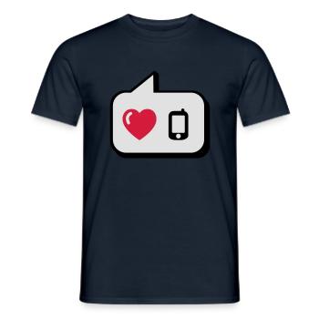Sprechblase i love telefonieren - Männer T-Shirt - Navy - Vorne - AI Model Male 178 light (178cm)