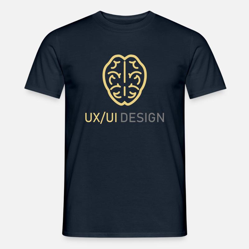 UX UI Design Logo Gehirn Denken Programmieren - Männer T-Shirt - Navy