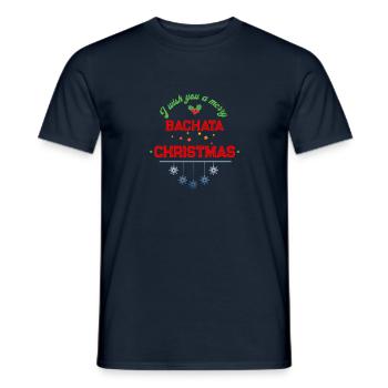 Bachata Christmas - Latin Dance Gift - Men's T-Shirt - navy - Front - AI Model Male 178 light (178cm)