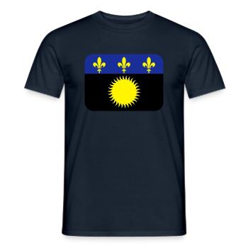 Flag of guadeloupe - Men's T-Shirt - navy - Front - AI Model Male 178 light (178cm)