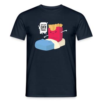 Pommes Frites Fast Food - Männer T-Shirt - Navy - Vorne - AI Model Male 178 light (178cm)
