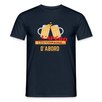 L Apéro d'abord - T-shirt homme - marine - Devant - AI Model Male 178 light (178cm)