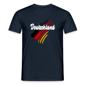 Deutschland - Deutsche Flagge - Männer T-Shirt - Navy - Vorne - AI Model Male 178 light (178cm)
