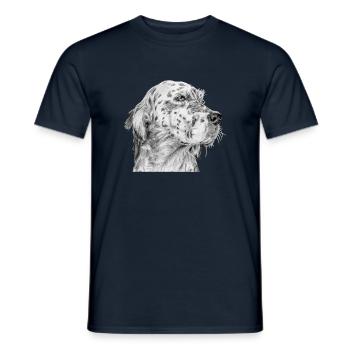 English English setter - Men's T-Shirt - navy - Front - AI Model Male 178 light (178cm)