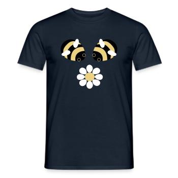 Bees flower - Men's T-Shirt - navy - Front - AI Model Male 178 light (178cm)