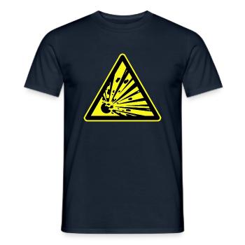 Explosief Waarschuwing, Sprengstoffwarnung - Männer T-Shirt - Navy - Vorne - AI Model Male 178 light (178cm)