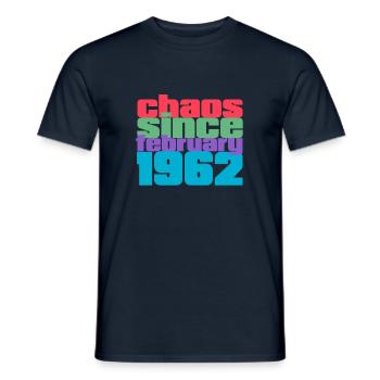 60th Birthday february 1962 Chaos since 1962 - Men's T-Shirt - navy - Front - AI Model Male 178 light (178cm)