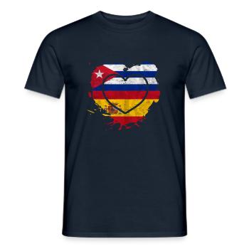 Espagne Cuba Coeur - T-shirt homme - marine - Devant - AI Model Male 178 light (178cm)