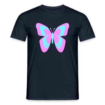Farfalla Farfalla Insetti Primavera Estate colorata - T-shirt uomo - navy - Fronte - AI Model Male 178 light (178cm)