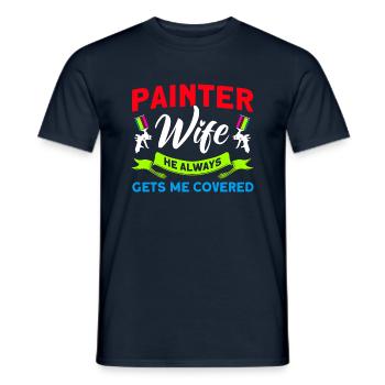 Vehicle painter He always gets me covered - Men's T-Shirt - navy - Front - AI Model Male 178 light (178cm)