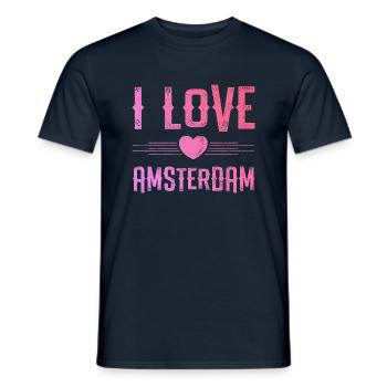 I Love Amsterdam - Männer T-Shirt - Navy - Vorne - AI Model Male 178 light (178cm)