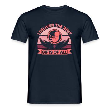 Doula Hebamme Geburtshelferin Geschenk - Männer T-Shirt - Navy - Vorne - AI Model Male 178 light (178cm)