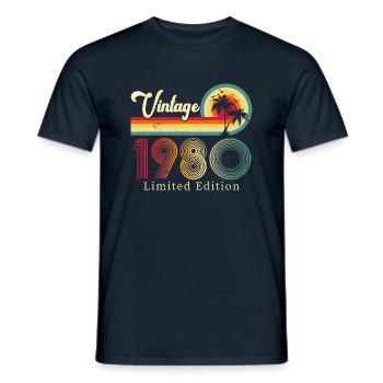 Vintage 1980 Limited Edition - Men's T-Shirt - navy - Front - AI Model Male 178 light (178cm)