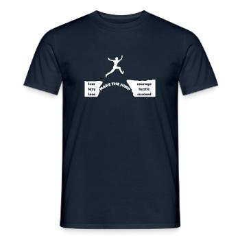 Motivation - Cliff – Faites le saut - T-shirt homme - marine - Devant - AI Model Male 178 light (178cm)