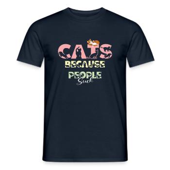 catss because people suck cat lovers - Men's T-Shirt - navy - Front - AI Model Male 178 light (178cm)