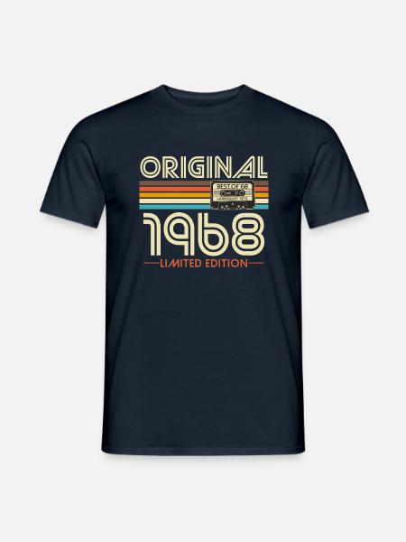 Original 1968 Jahrgang Vintage Geburtstag Retro - Männer T-Shirt - Navy