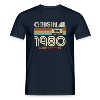 Original 1980 Jahrgang Vintage Geburtstag Retro - Männer T-Shirt - Navy - Vorne - AI Model Male 178 light (178cm)